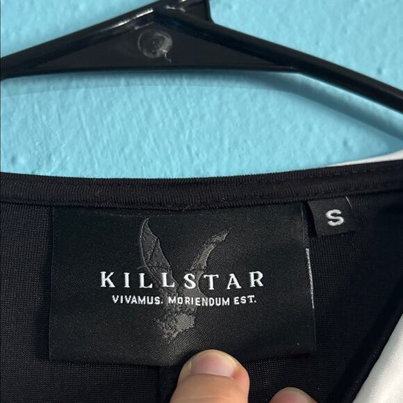 Killstar Courtney Dress Black Heart with White Trim Peter Pan Collar Size S - Picture 4 of 9